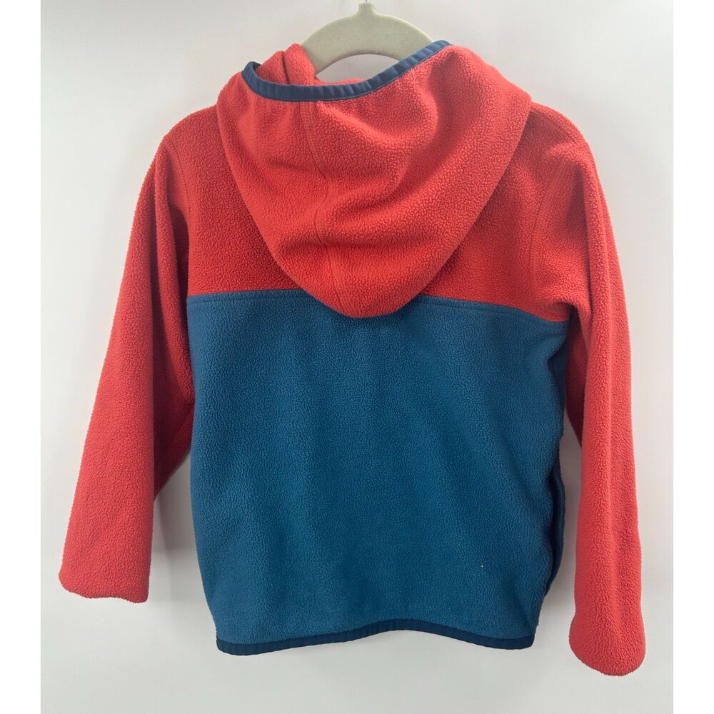 Patagonia Toddler Micro D Snap-T Jacket Hooded Sweater Red Blue 4T - Picture 3 of 4